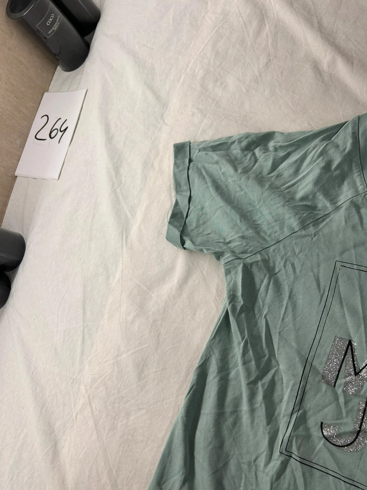 Groen bedrukt T-shirt Karl marc john stijl Y2K maat s – photo 5